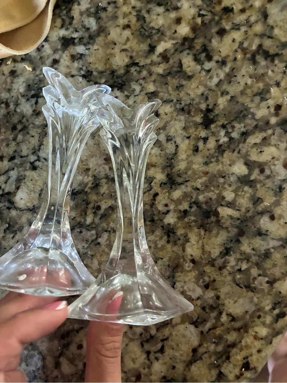 2 Mikasa Crystal candle holders